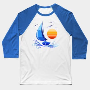 Sailing Boat Summer Vacations Journet Baseball T-Shirt